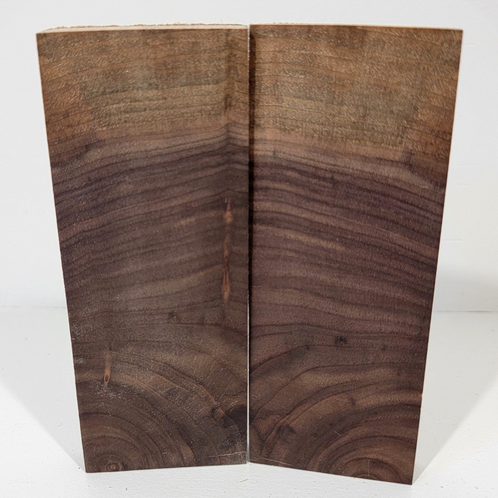 Black Walnut Bookmatched Knife Scales 5 x 2 x 0.5 Hardwood Blanks 2pc Set Grips